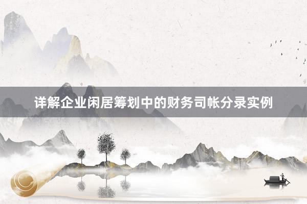 详解企业闲居筹划中的财务司帐分录实例