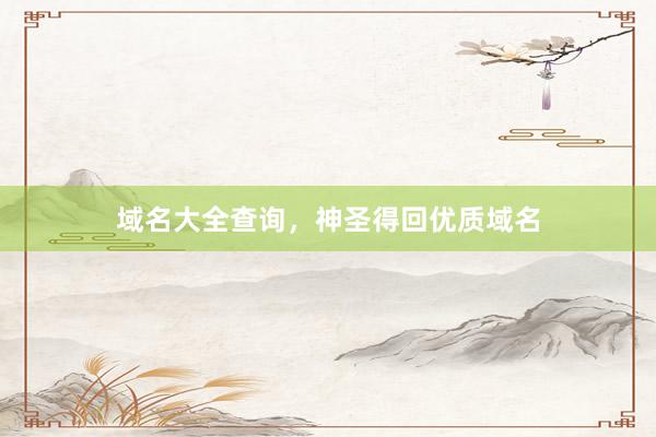 域名大全查询，神圣得回优质域名